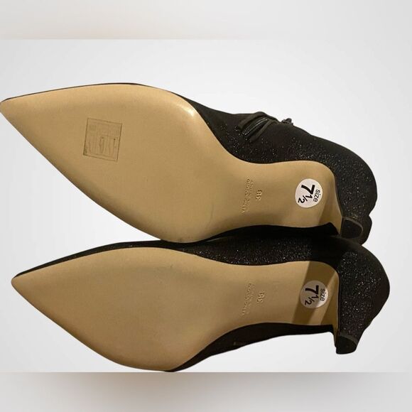 Giampaolo Viozzi ankle boot Luxe metallic black glitter sock boots NWOB size 7.5 - Picture 6 of 10